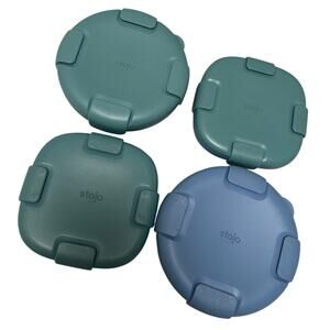 Stojo Collapsible Food Storage Blue Green Containers 2x24oz & 2x36oz Set Of 4
